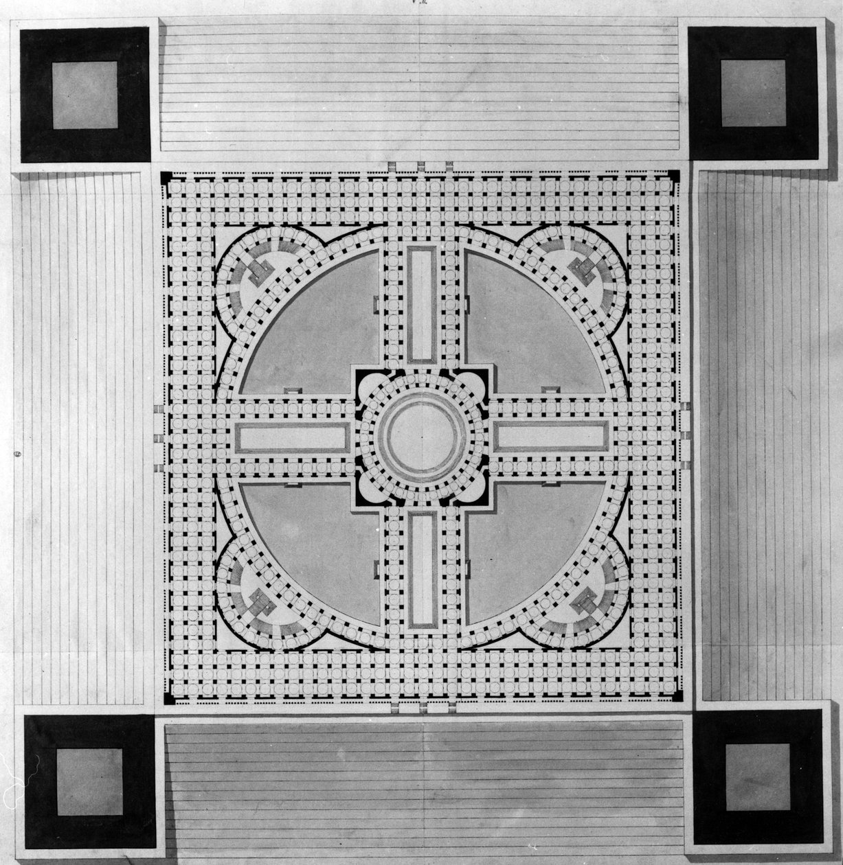 Karte des Rathauspalastes - E.L. Boullée von Etienne Louis Boullee