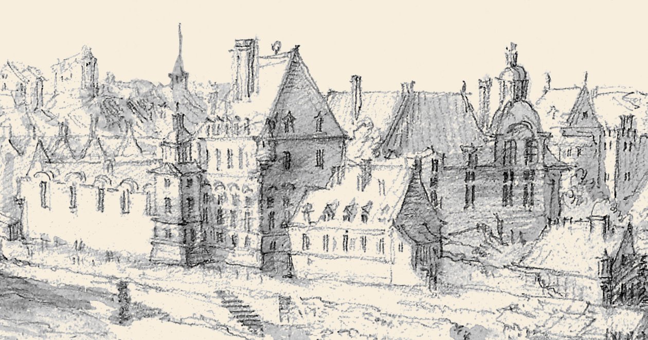 Martellange, Ansicht von Paris 1620 – Ashmolean Museum (Detail mit Hôtel de Nevers) von Etienne Martellange