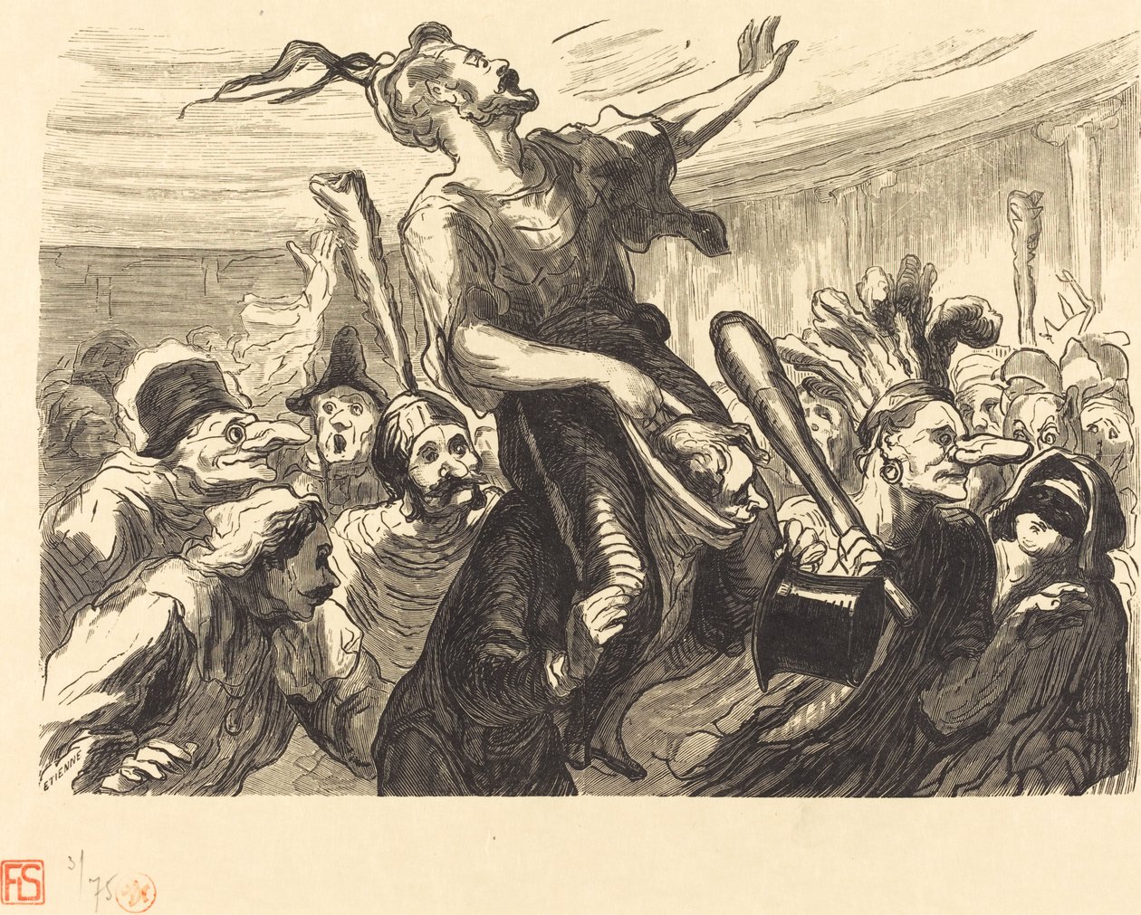 La Mi-Carême - Beim Opernball von Etienne after Honoré Daumier