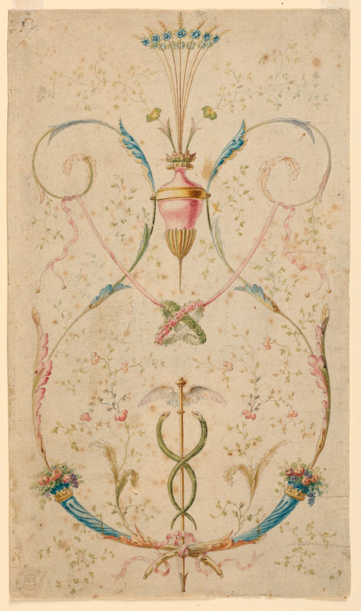 Entwurf für die Dekoration eines länglichen Panels von Etienne de Lavallee Poussin