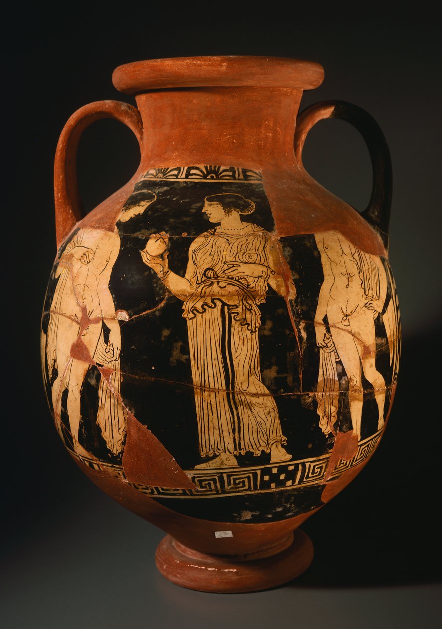 Pelike mit Mädchen, das einen Granatapfel präsentiert (rekonstruiert) von Etruscan