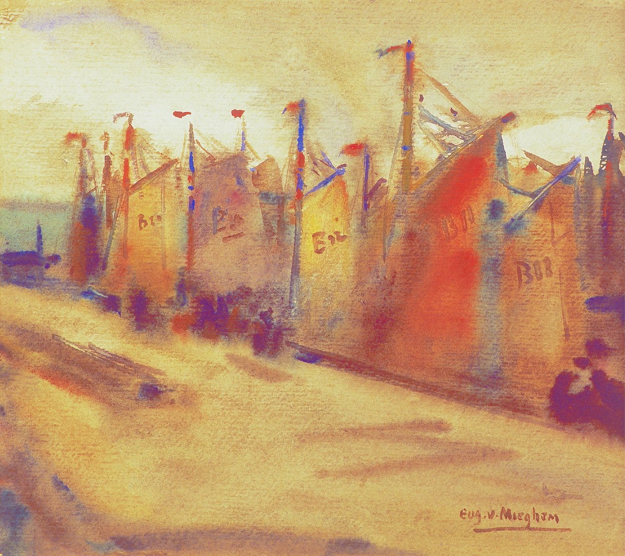 Fischerboote im Hafen von Blankenberge von Eugeen van Mieghem