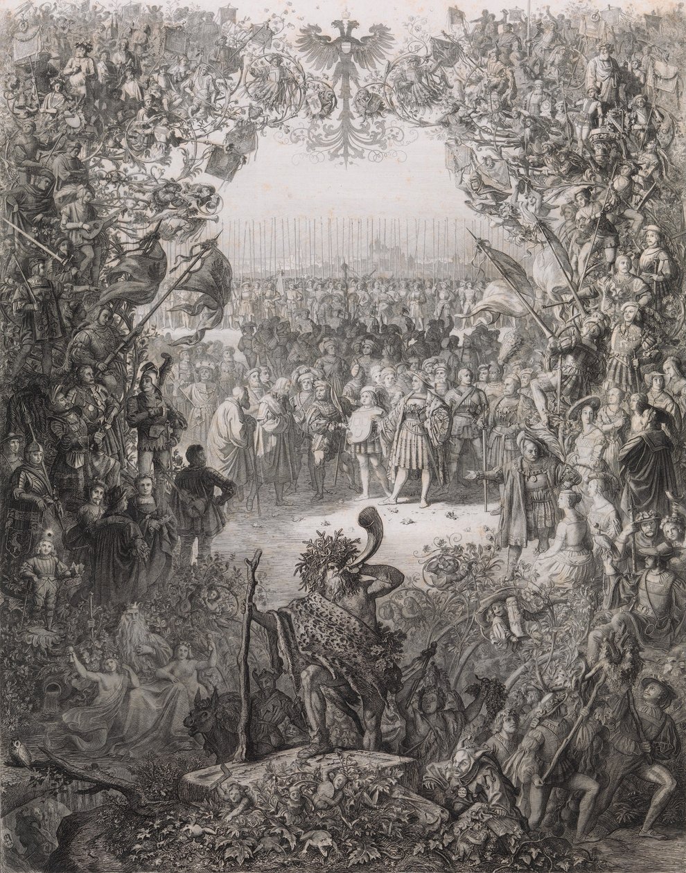 Die Mitglieder der Albrecht-Dürer-Gesellschaft für das Wahljahr 1843-1844 von Eugen Napoleon Neureuther