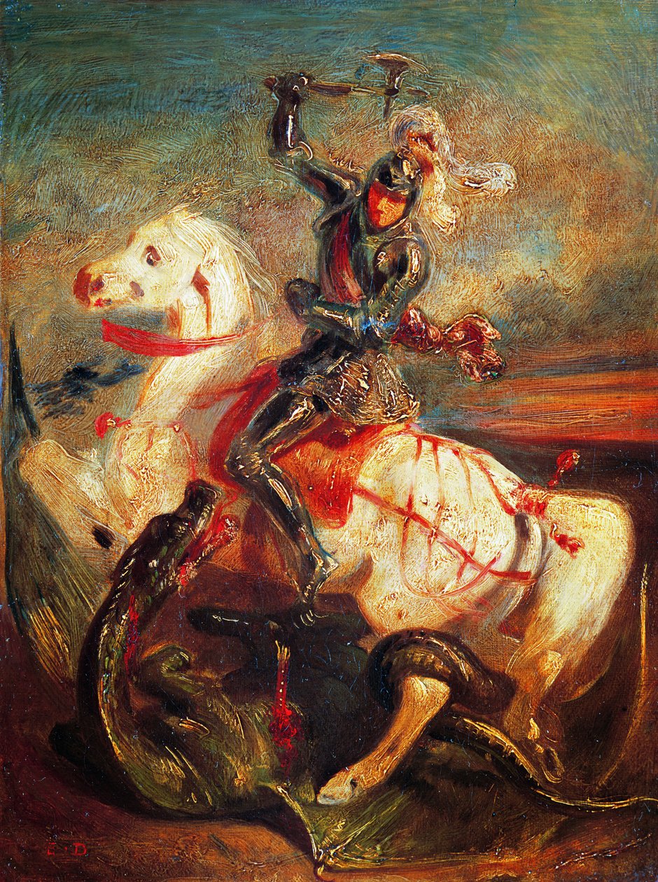 Sankt Georg und der Drache von Ferdinand Victor Eugene Delacroix