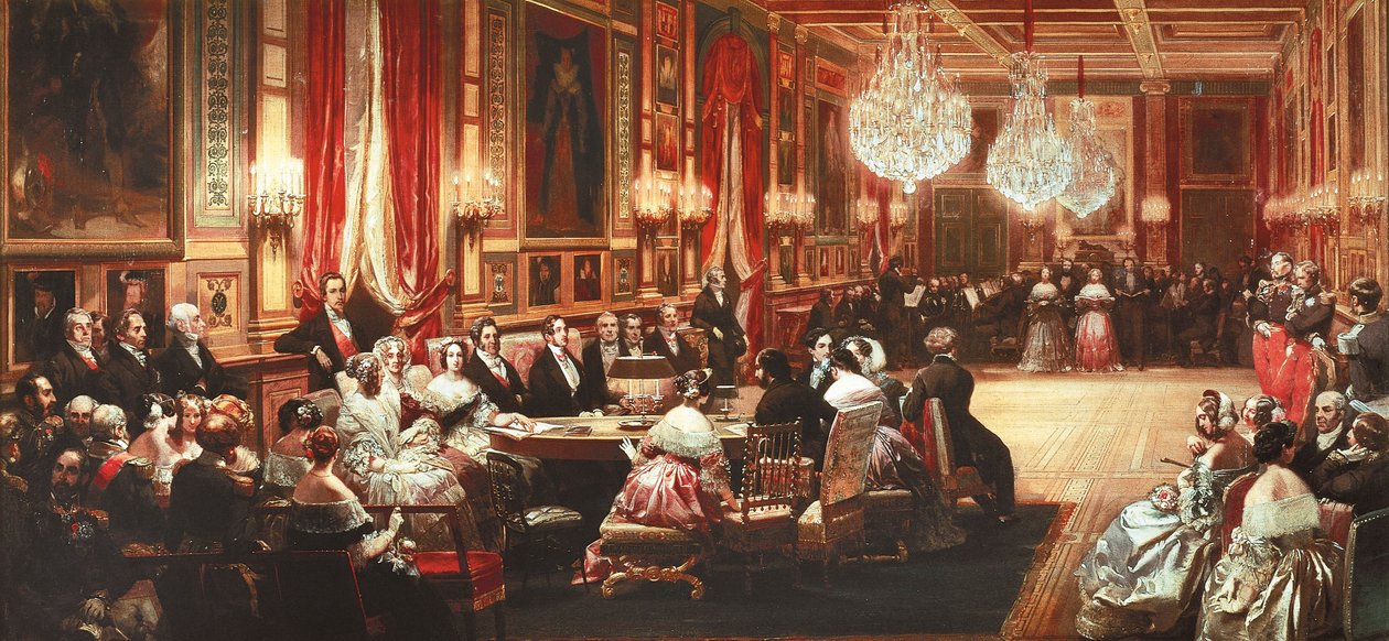 Konzert zu Ehren von Königin Victoria im Spiegelsaal des Schlosses d