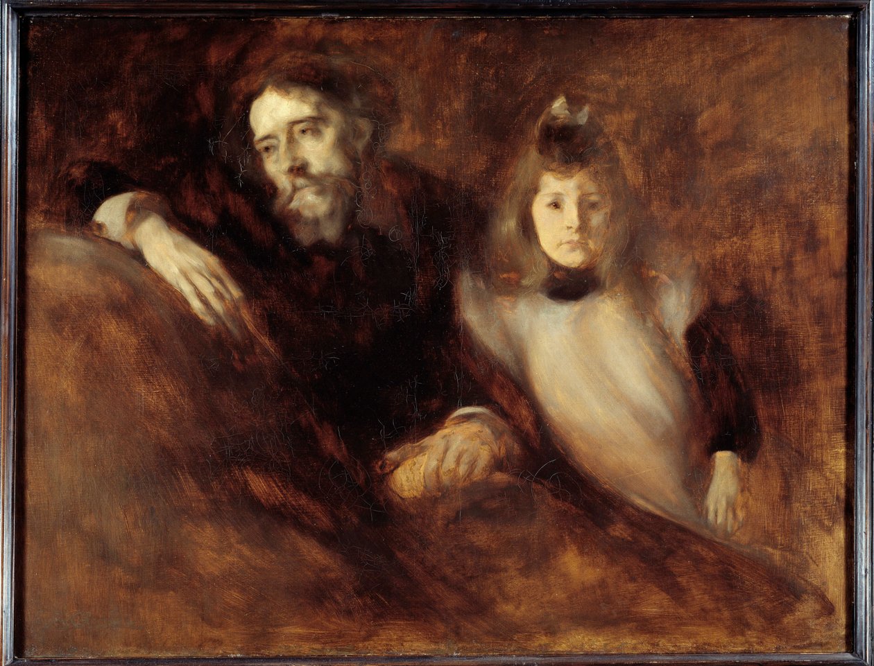 Alphonse Daudet (1840 - 1897) und seine Tochter von Eugène Carrière
