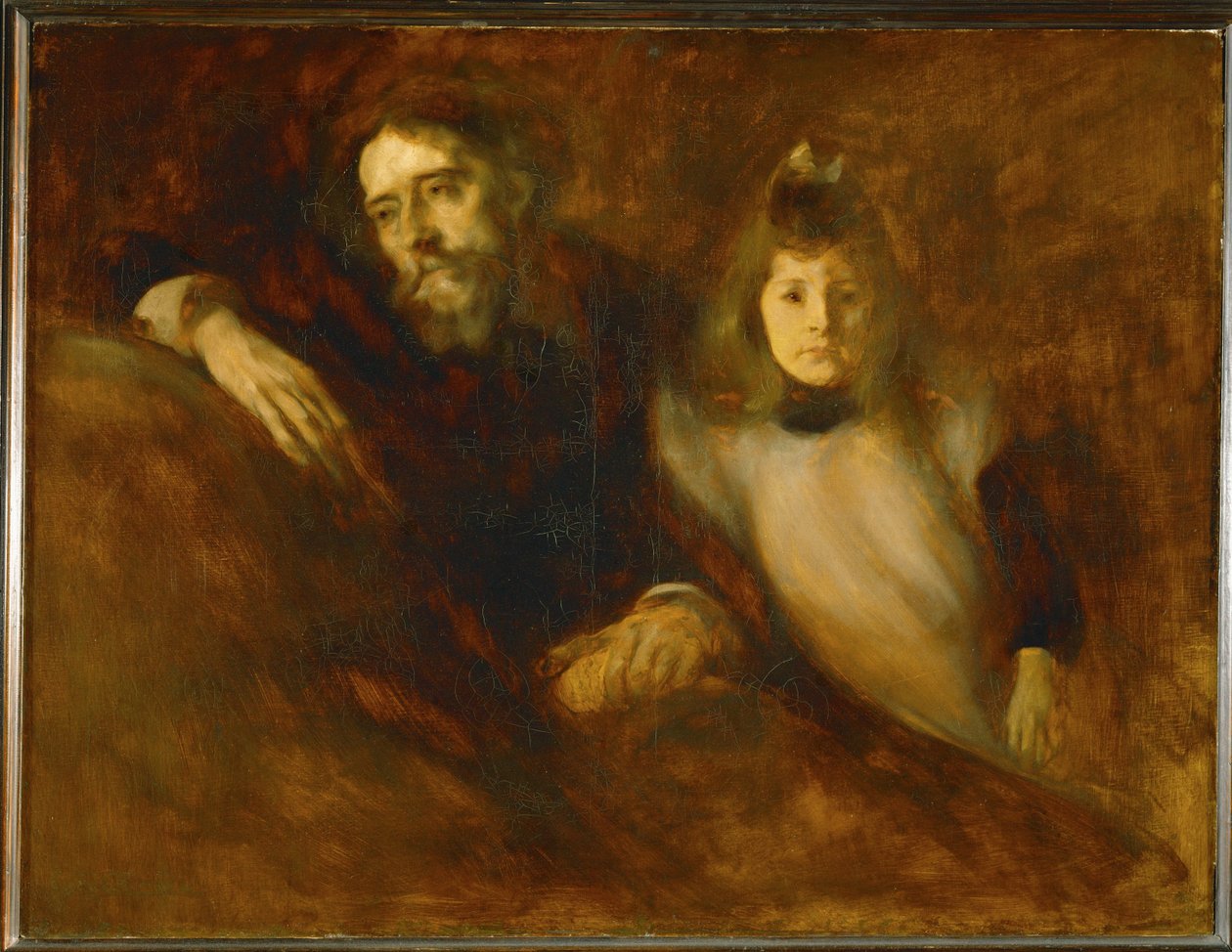 Alphonse Daudet und seine Tochter Edmee von Eugene Carriere