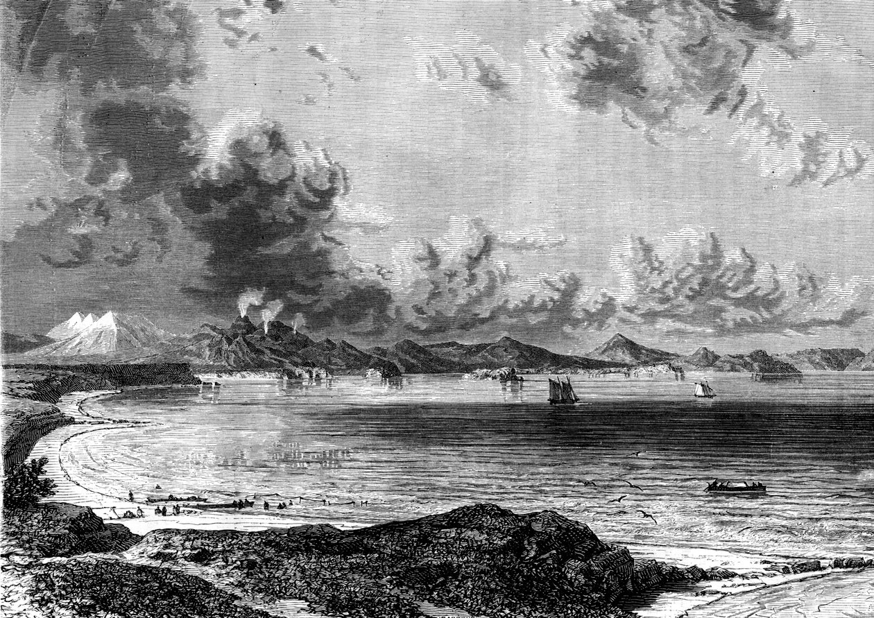 Lake Taupo, Nordinsel, Neuseeland, 1886 von Eugene Ciceri
