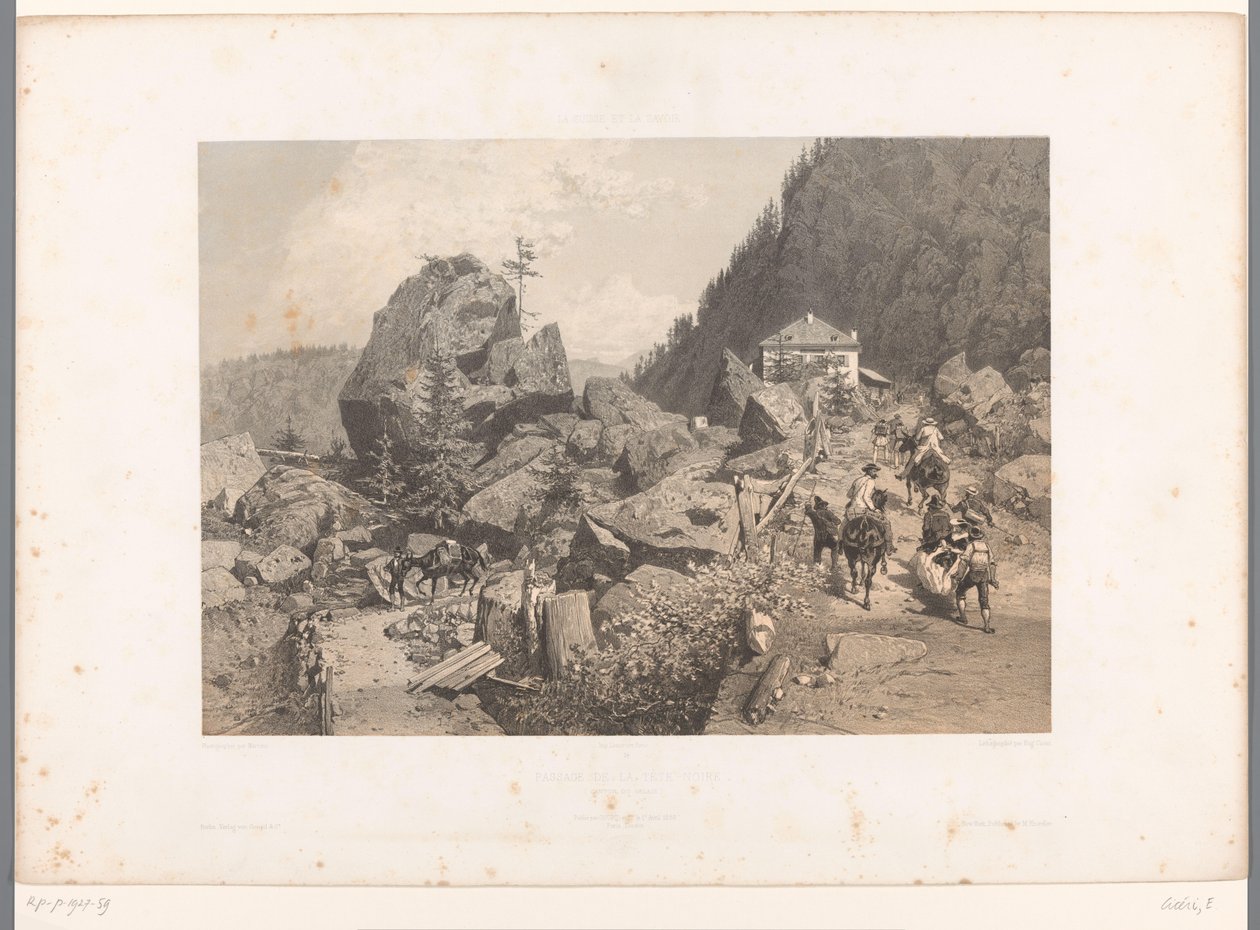 Reisende auf dem Pass von Tête Noire zwischen Martigny und Chamonix von Eugene Ciceri