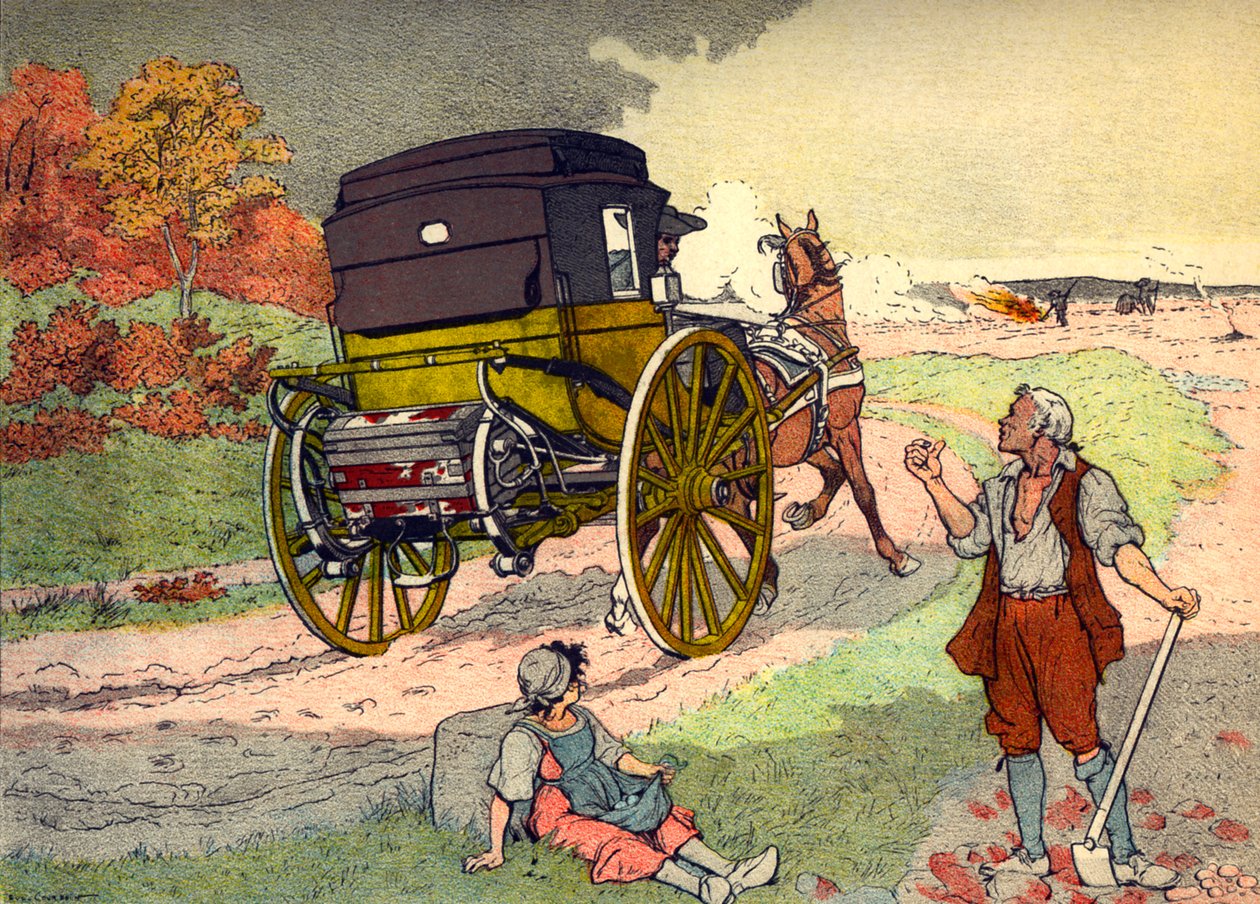 Reisekutsche aus der Zeit von Ludwig XV. von Eugene Courboin