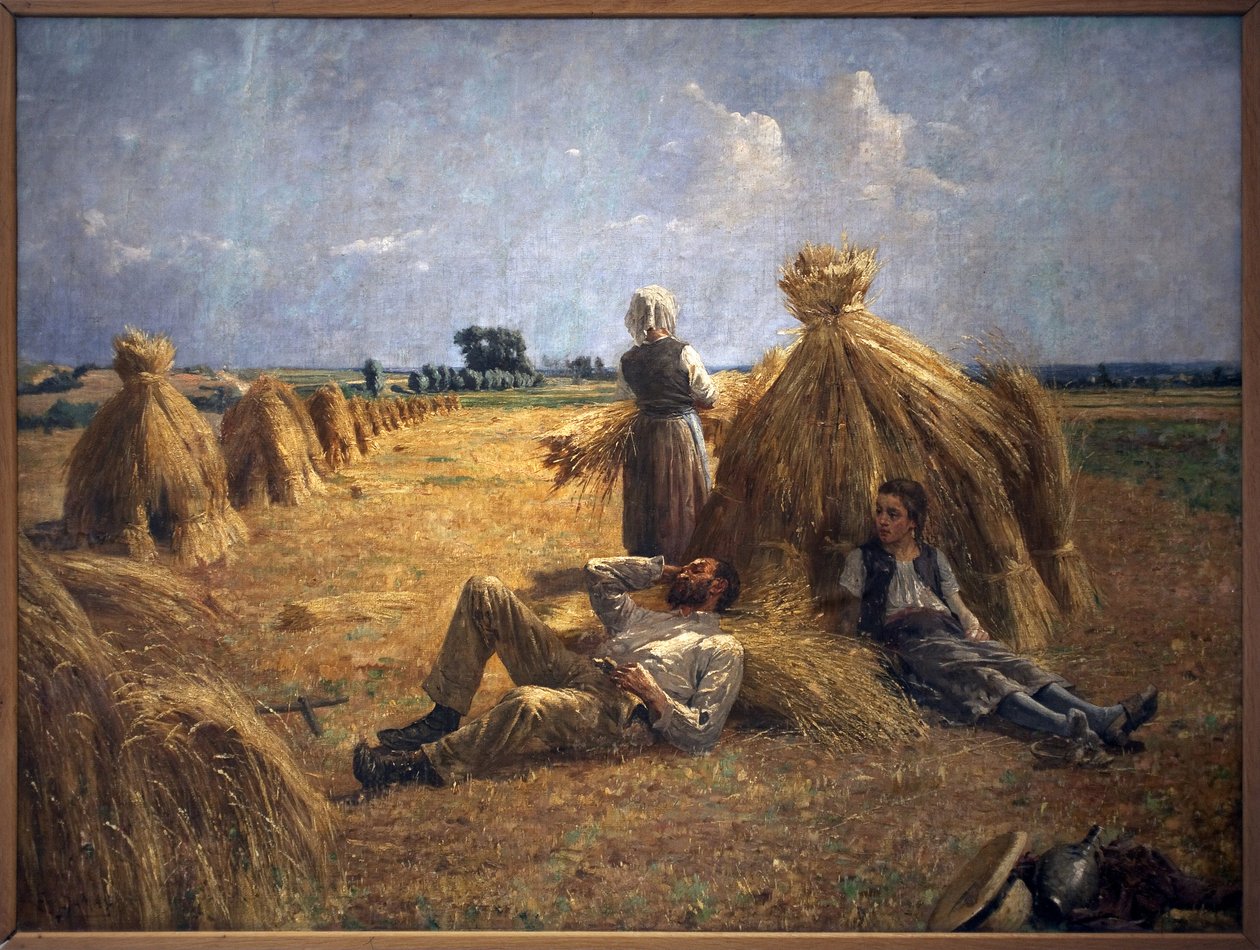 Mittag. Gemälde von Eugene Damascus (1844-1899), Öl auf Leinwand von Eugene Damas