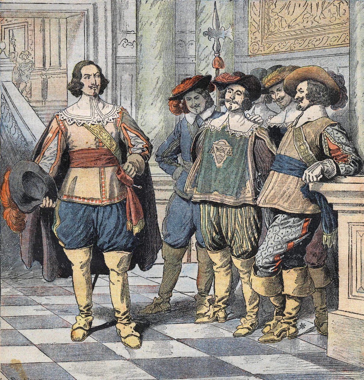 Illustration für "Les Trois Mousquetaires", Anfang des 20. Jahrhunderts von Eugene Damblans