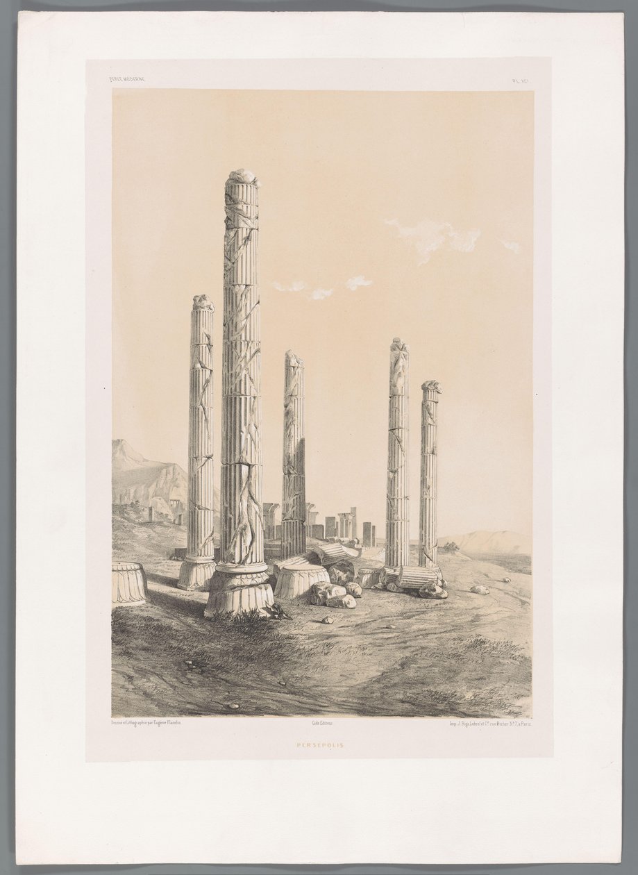 Ruine von Persepolis von Eugene Flandin