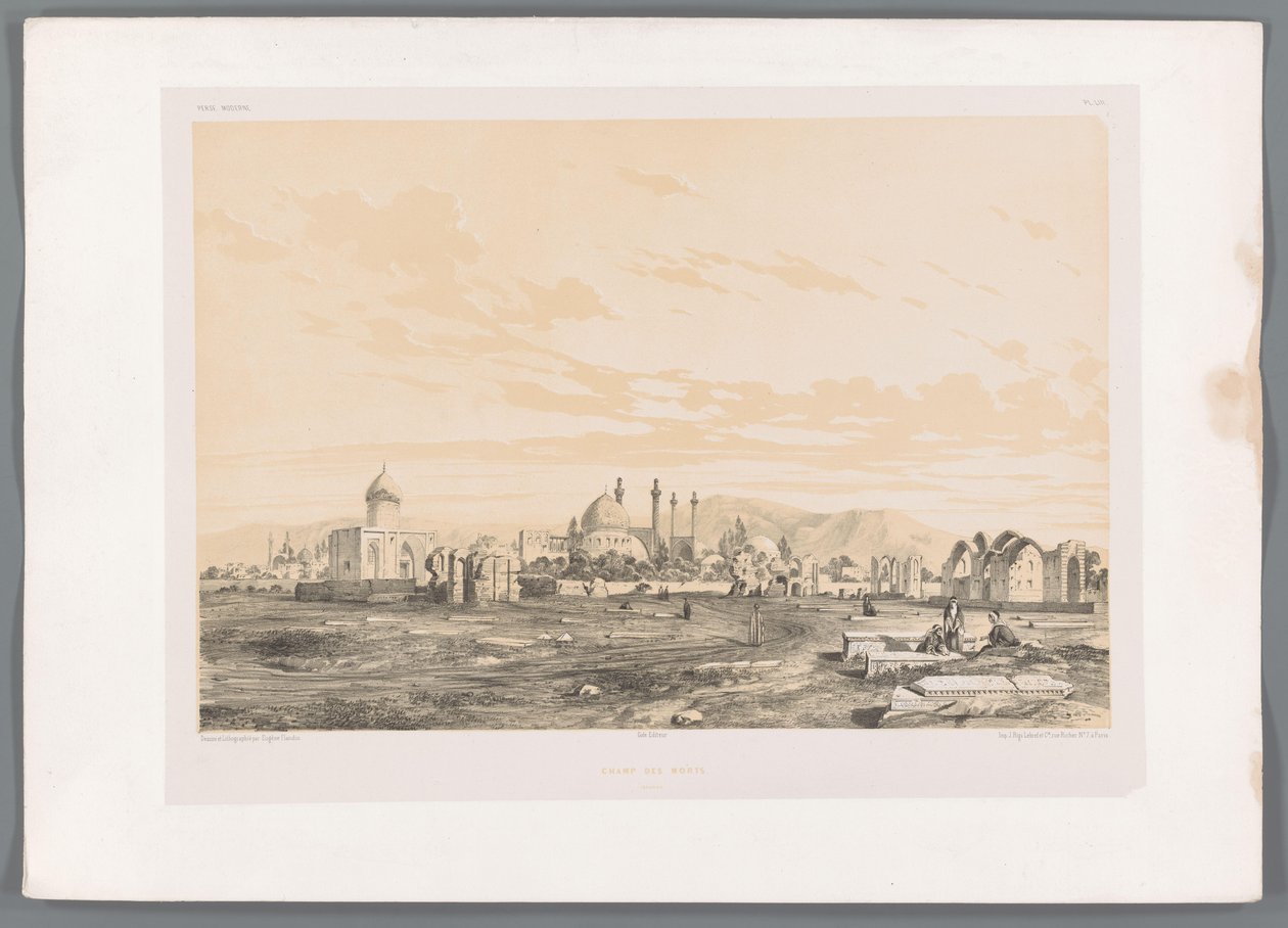 Takht-e-Foulad, Friedhof in Isfahan von Eugene Flandin