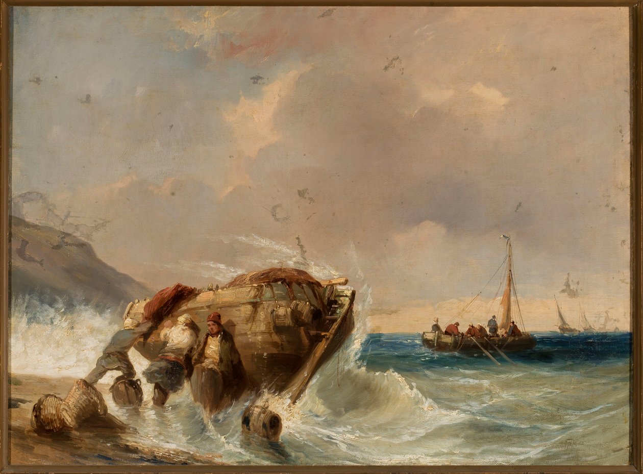 Fischerboot am Meeresufer von Eugene Isabey