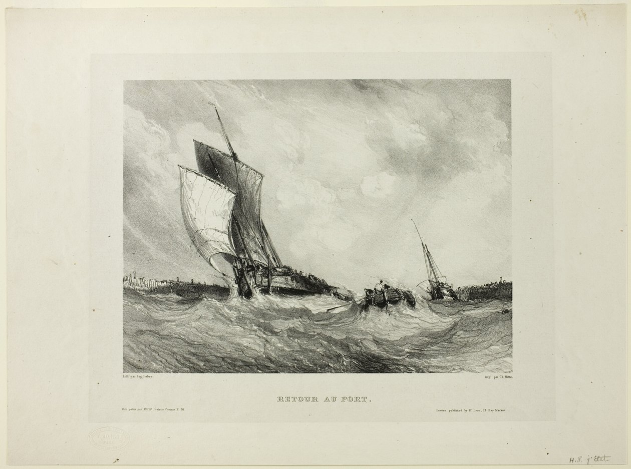 Rückkehr zum Hafen, Platte zwei aus Sechs Marines von Eugene Isabey