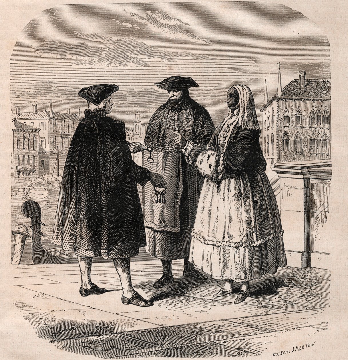 Der Mieter der Theaterzimmer in Venedig - Zeichnung von Viollat von Gaetano Zompini (1700-1778) - Die Berufe von Venedig von Eugene Joseph (after) Viollat
