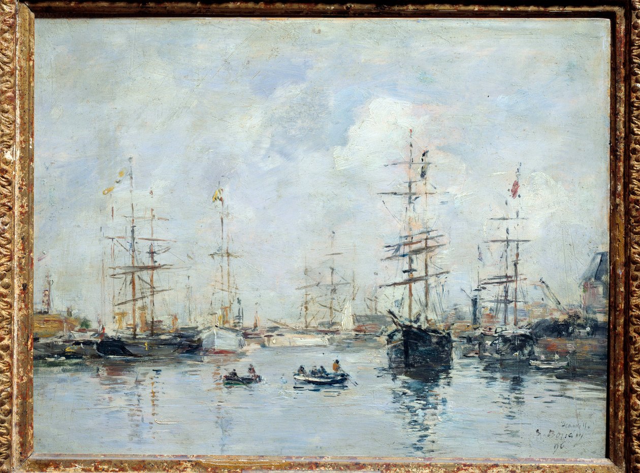 Segelboote im Hafen, Deauville 1896. Gemälde von Eugene Louis Boudin, 1896 von Eugene Louis Boudin