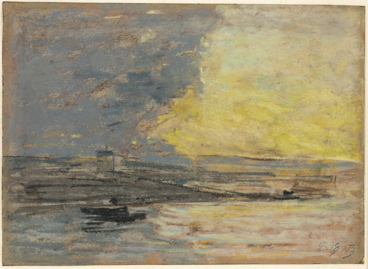Am Meer, Hafen von Honfleur, ca. 1860 von Eugene Louis Boudin