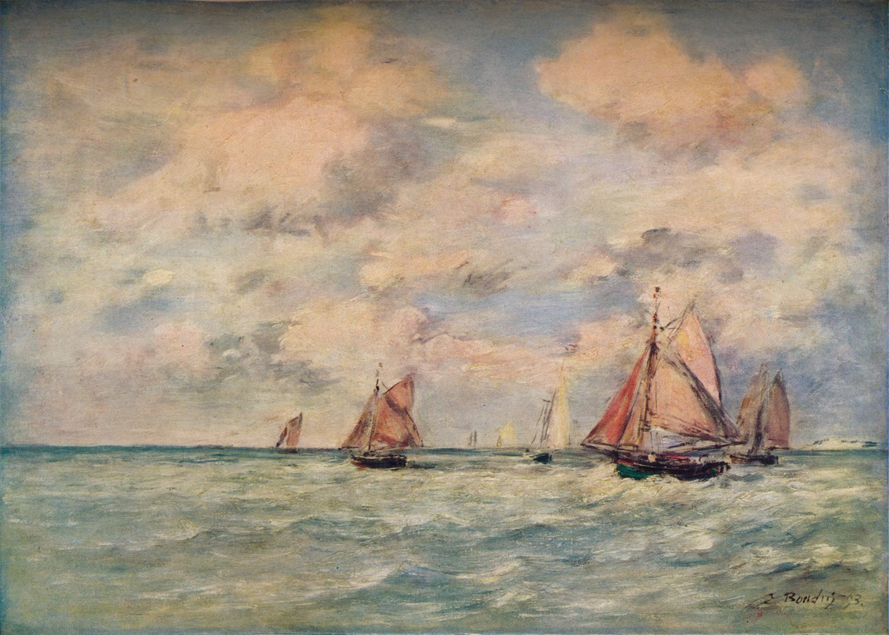 Sortie Des Barques A Trouville, 19. Jahrhundert von Eugene Louis Boudin