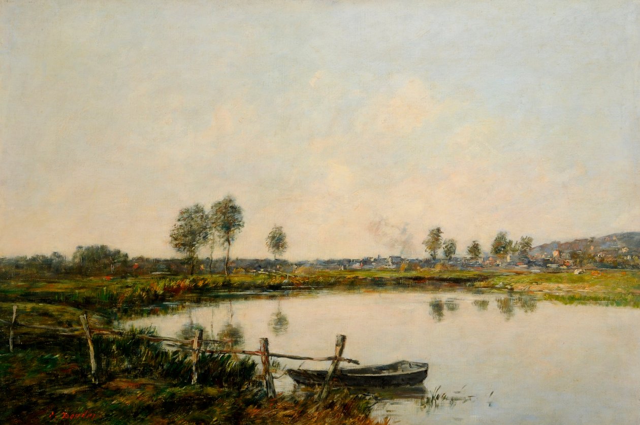 Die Wasserwiesen in Deauville, Frankreich von Eugene Louis Boudin