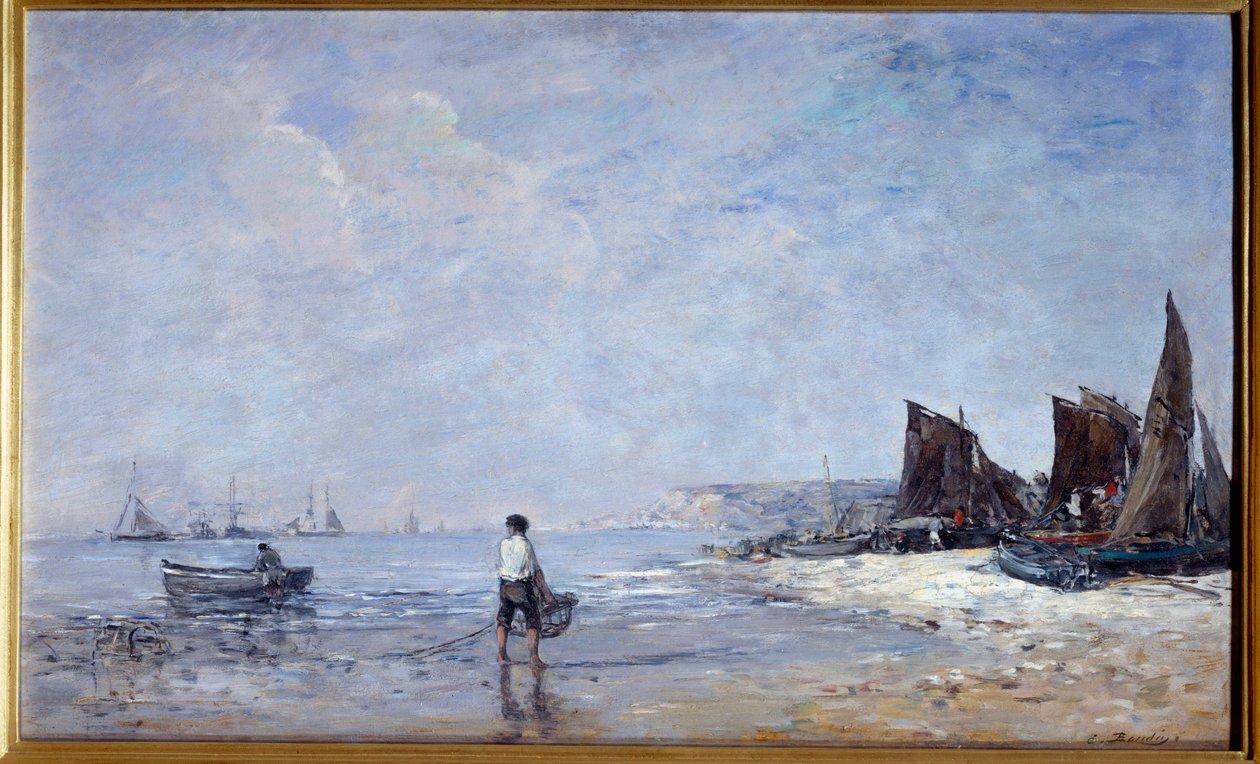 Der Fischer. Gemälde von Eugene Louis Boudin (1824-1898) 19. Jahrhundert von Eugene Louis Boudin