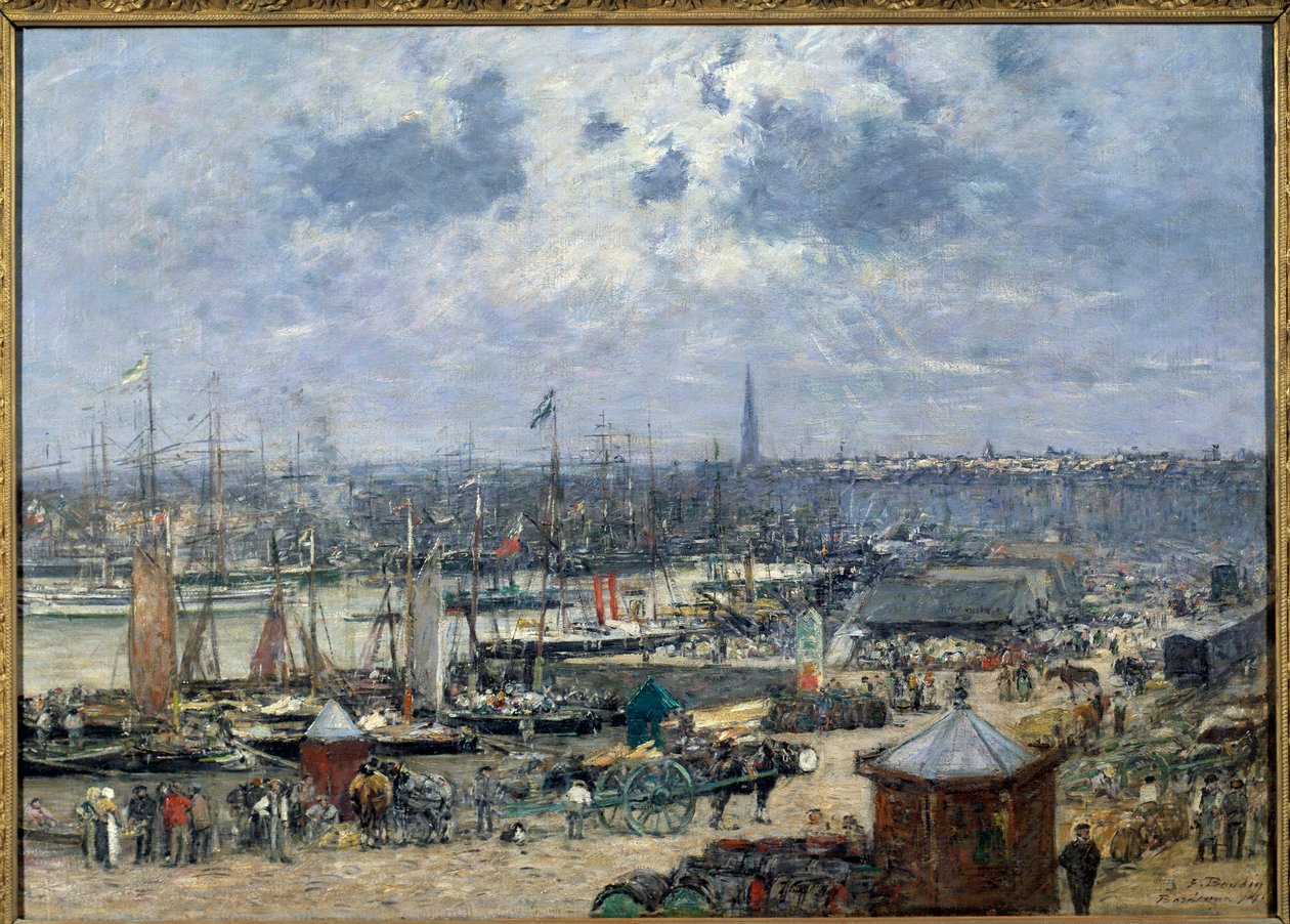 Ansicht des Hafens von Bordeaux von Eugene Louis Boudin