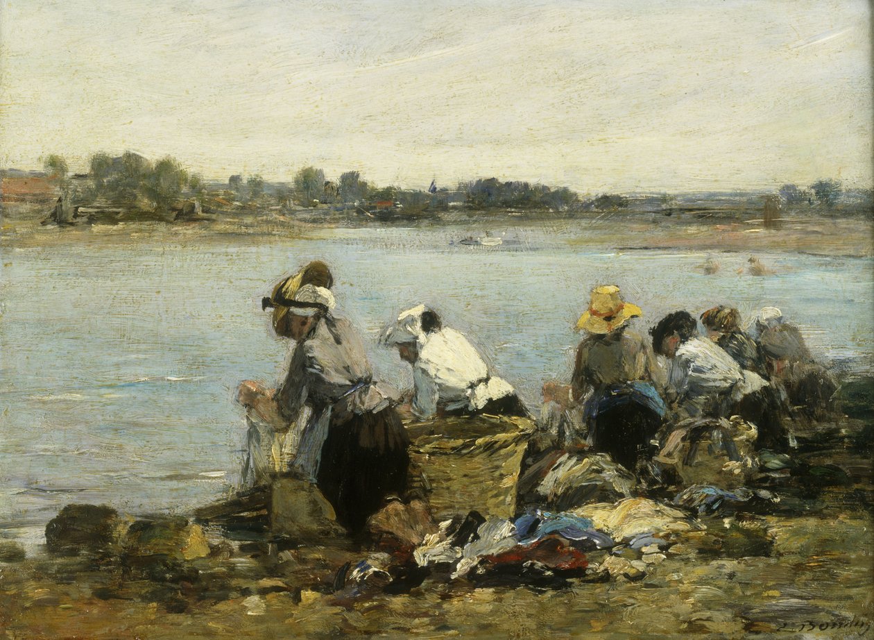 Waschfrauen bei la Torque; Les Lavandières à la Touque von Eugene Louis Boudin