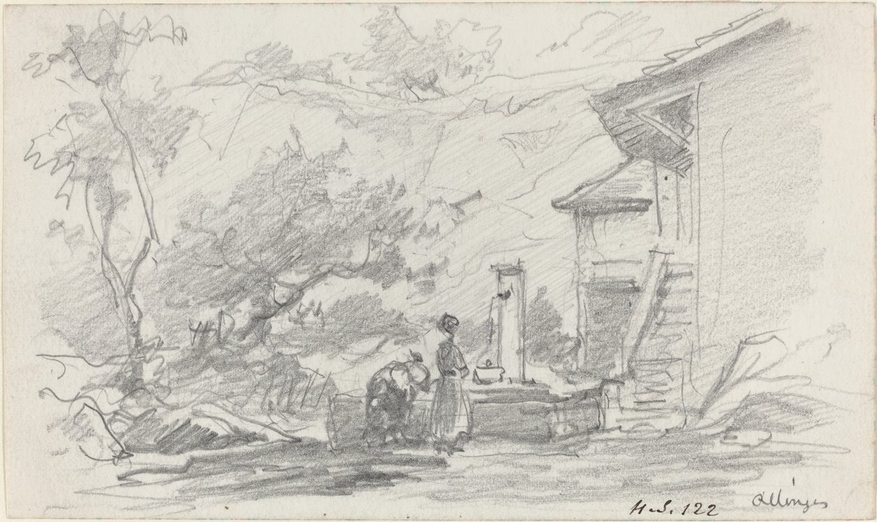 Frauen an einem Brunnen, Allinges, späte 19. Jahrhundert von Eugene Louis Boudin