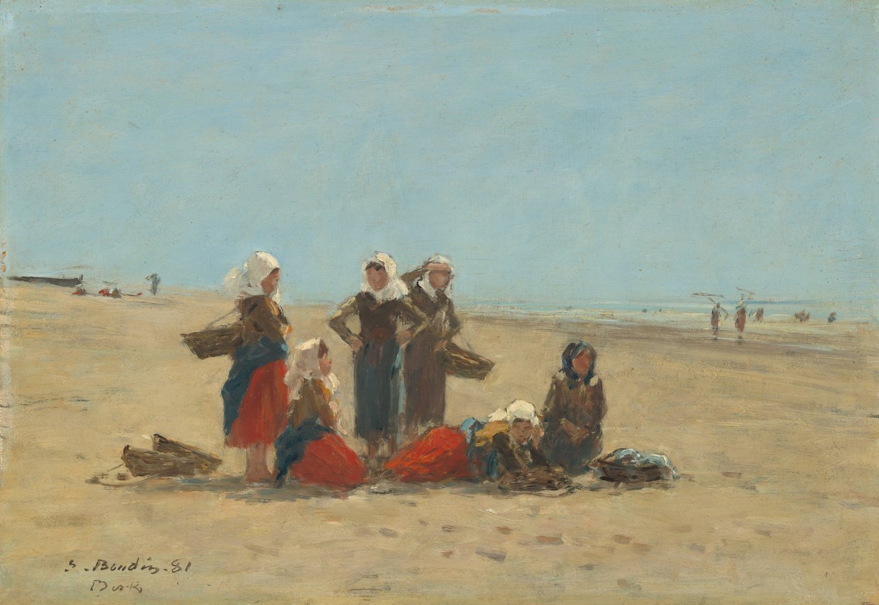 Frauen am Strand von Berck, 1881 von Eugene Louis Boudin