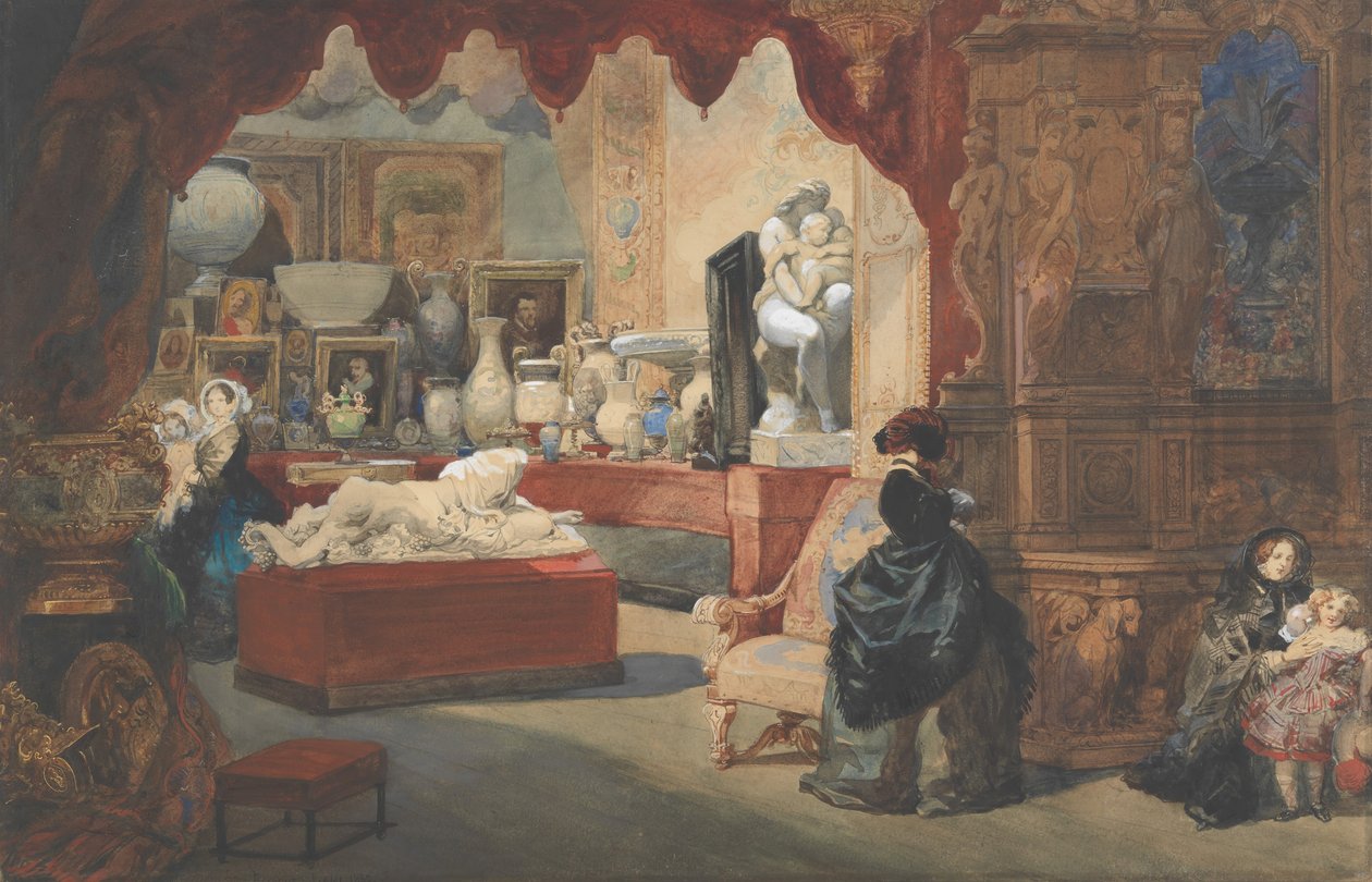 Innenansicht eines Museums von Eugene-Louis Lami