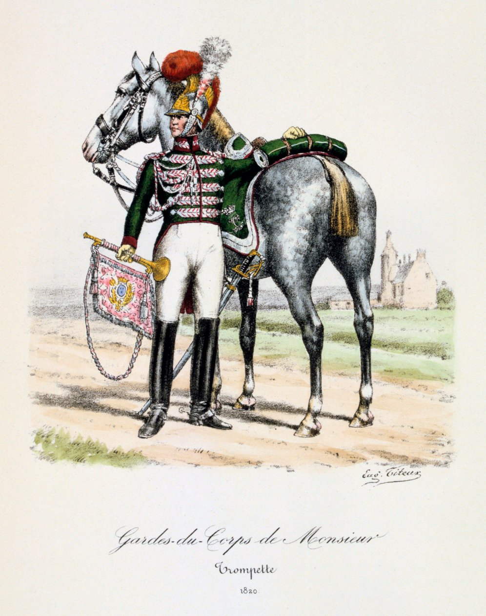 Gardes-du-Corps de Monsieur, Trompeter, 1820 von Eugene Titeux