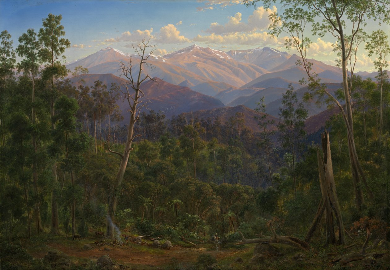 Mount Kosciusko, gesehen von der Grenze Victorias (Mount Hope Ranges) von Eugene von Guérard