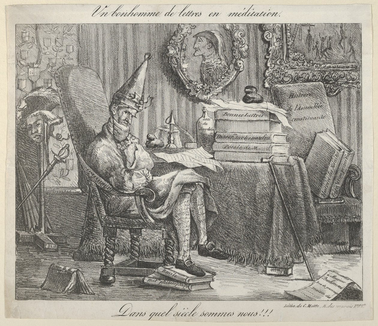 Ein literarischer Geselle beim Meditieren, 1821 von Eugène Delacroix