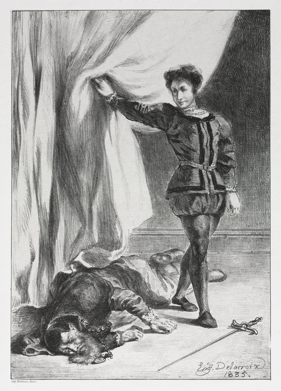 Hamlet: Hamlet und die Leiche von Polonius von Eugène Delacroix