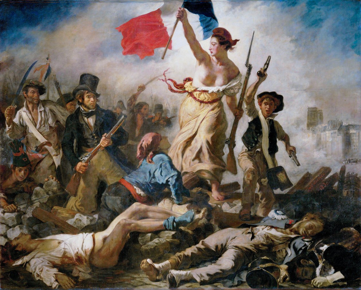 Die Freiheit führt das Volk von Eugène Delacroix