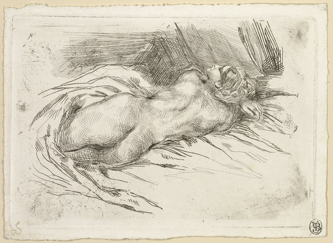 Studie einer Frau von hinten gesehen von Eugène Delacroix