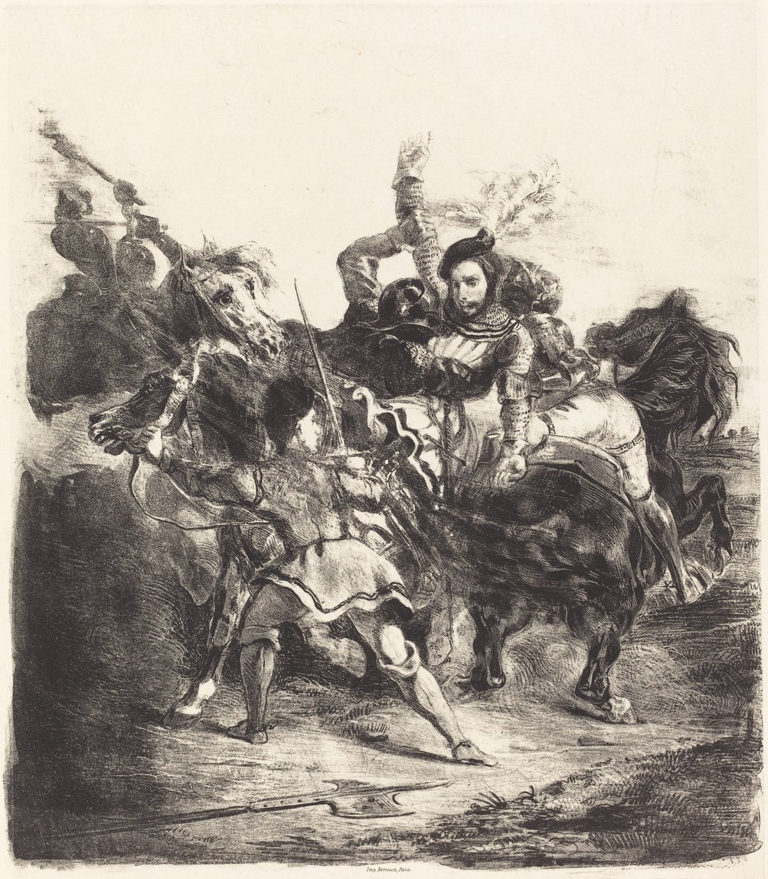 Weislingen angegriffen von den Truppen von Goetz, 1836 von Eugène Delacroix