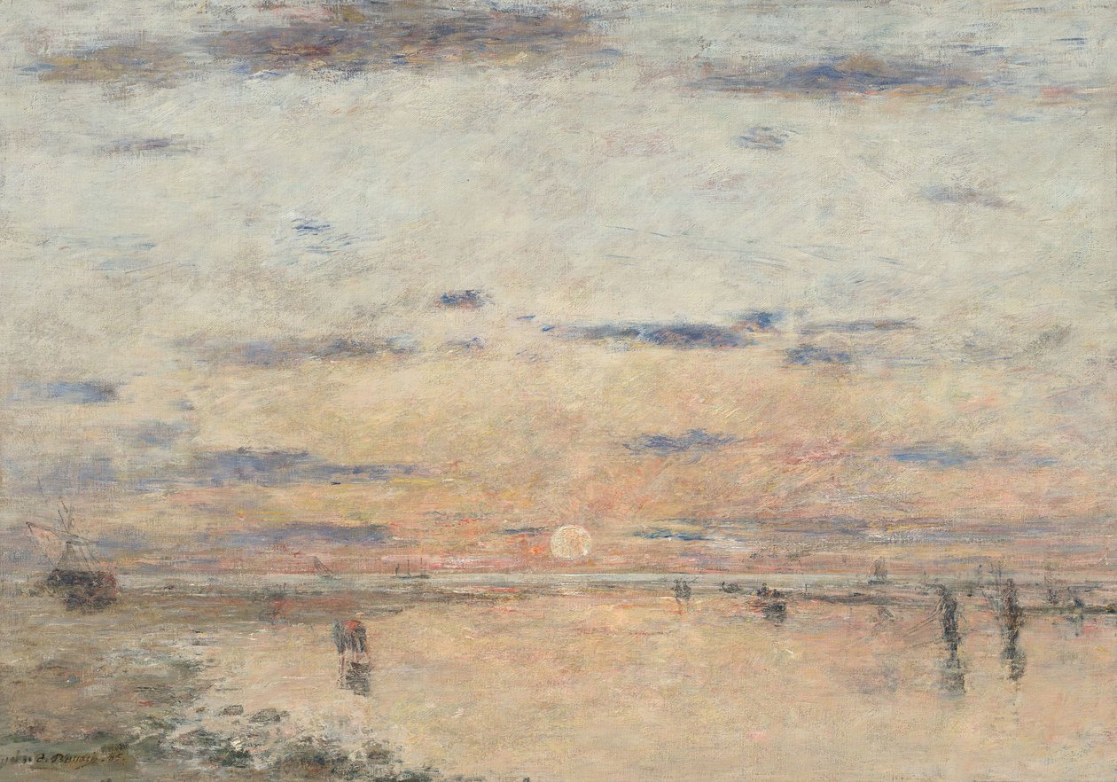 Le Havre: Sonnenuntergang am Meer von Eugene Louis Boudin