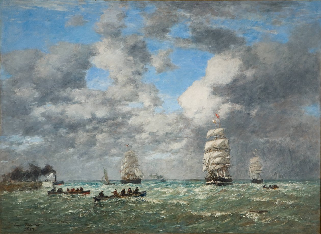 Ausfahrt aus dem Hafen von Le Havre von Eugene Louis Boudin