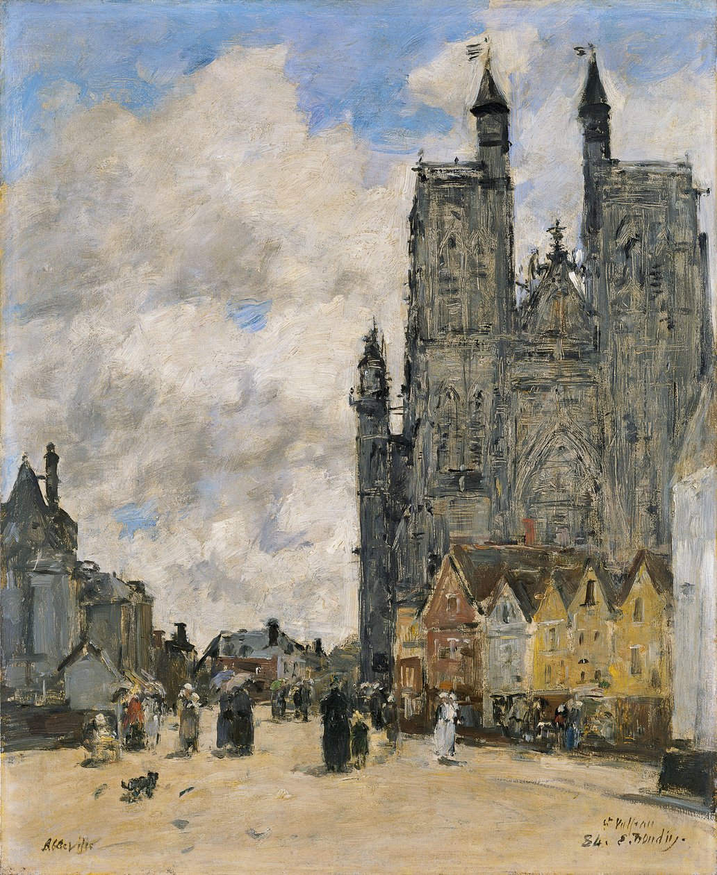 Der Platz der Kirche Saint Vulfran in Abbeville von Eugene Louis Boudin