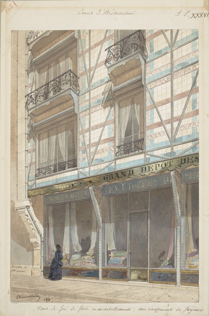 Haus mit Eisenrahmen und Fayenceverkleidungen von Eugène Viollet le Duc