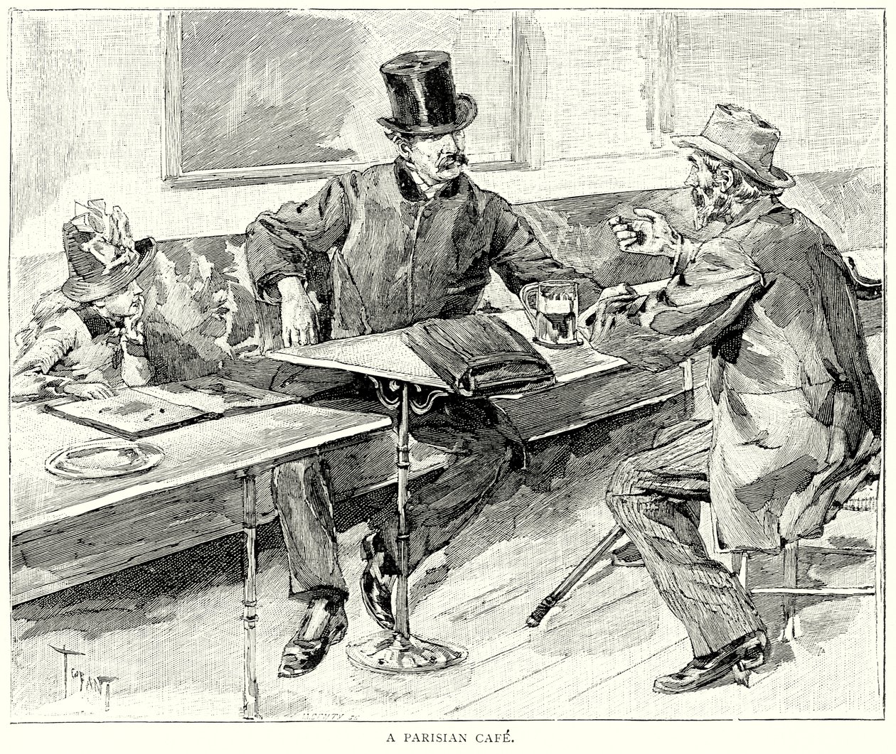 Ein Pariser Café (Gravur) von European School