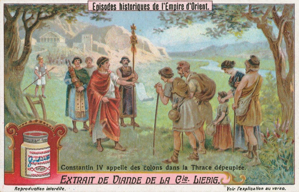 Konstantin IV., Liebig-Karte, frühes 20. Jahrhundert von European School