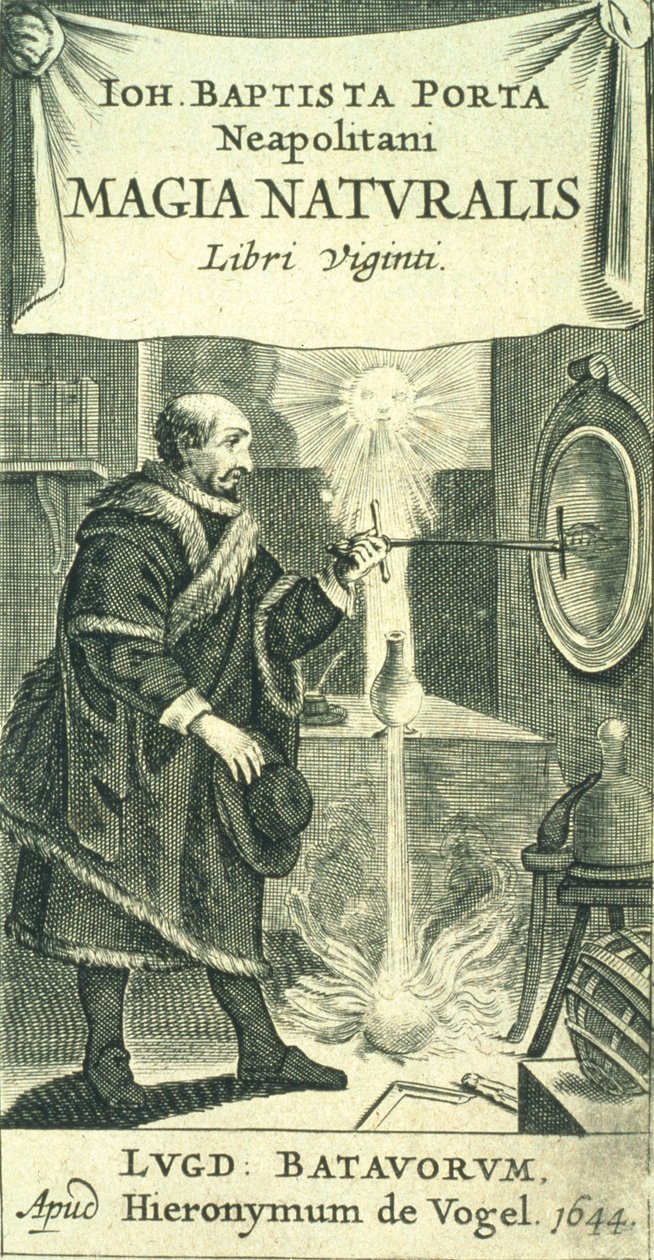 Frontispiz zu Magiae Naturalis Libri Viginti von Giovanni Battista della Porta, 1644 von European School