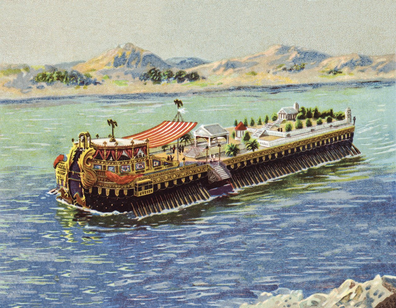 Galeere des Kaisers Caligula auf dem Nemi-See, Italien von European School