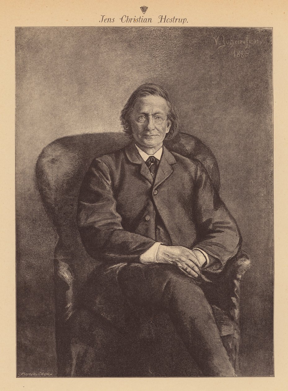 Jens Christian Hostrup, dänischer Dichter und Dramatiker (Gravur) von European School