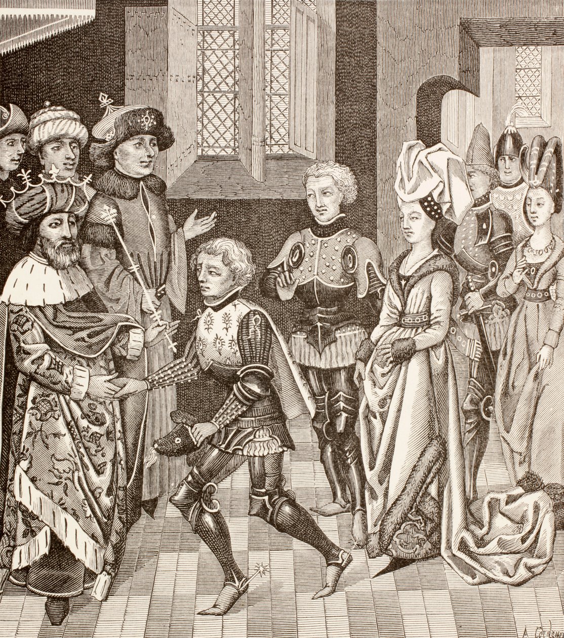 Empfang von Gautier-sans-Avoir durch den König von Ungarn, ca. 1880 von European School