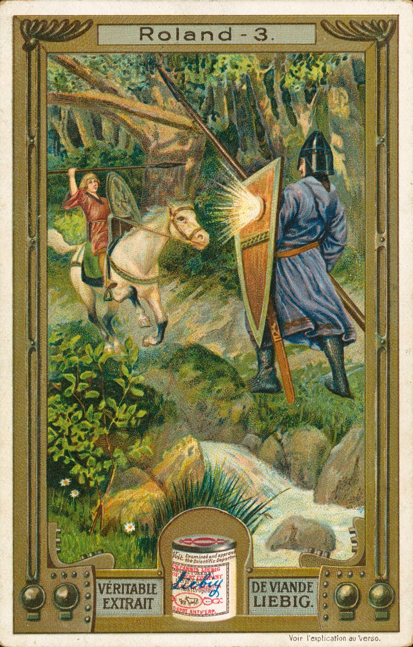 Die Geschichte von Roland, Liebig-Karte, frühes 20. Jahrhundert von European School