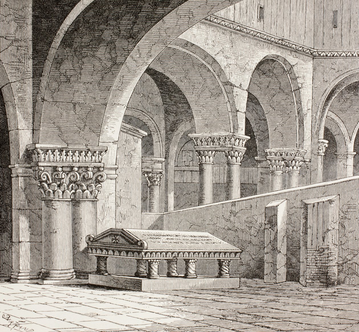 Grab von Gottfried von Bouillon in der Kirche des Heiligen Grabes, Jerusalem, ca. 1880 von European School